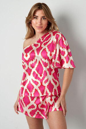 One-shoulder top tropical bliss - fuchsia h5 Picture6